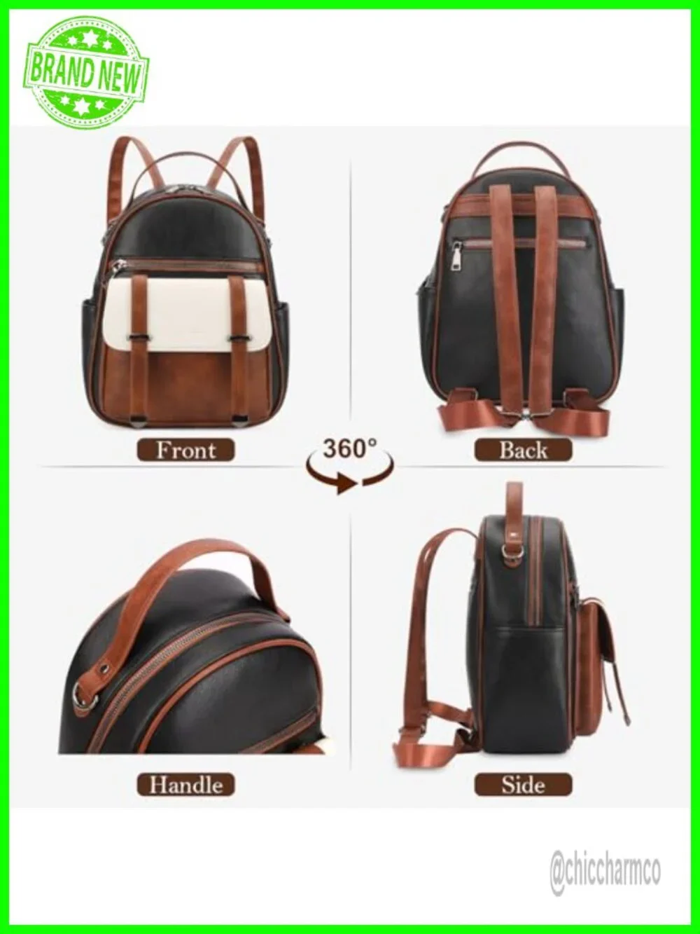 Vegan Leather Mini Backpack Purse Small Water Resistant Daypack